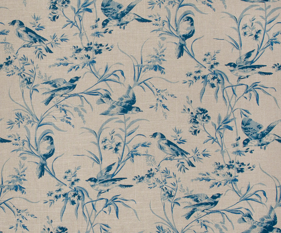 Floral Bird Print Toile Drapery Fabric, Columbia, South Carolina